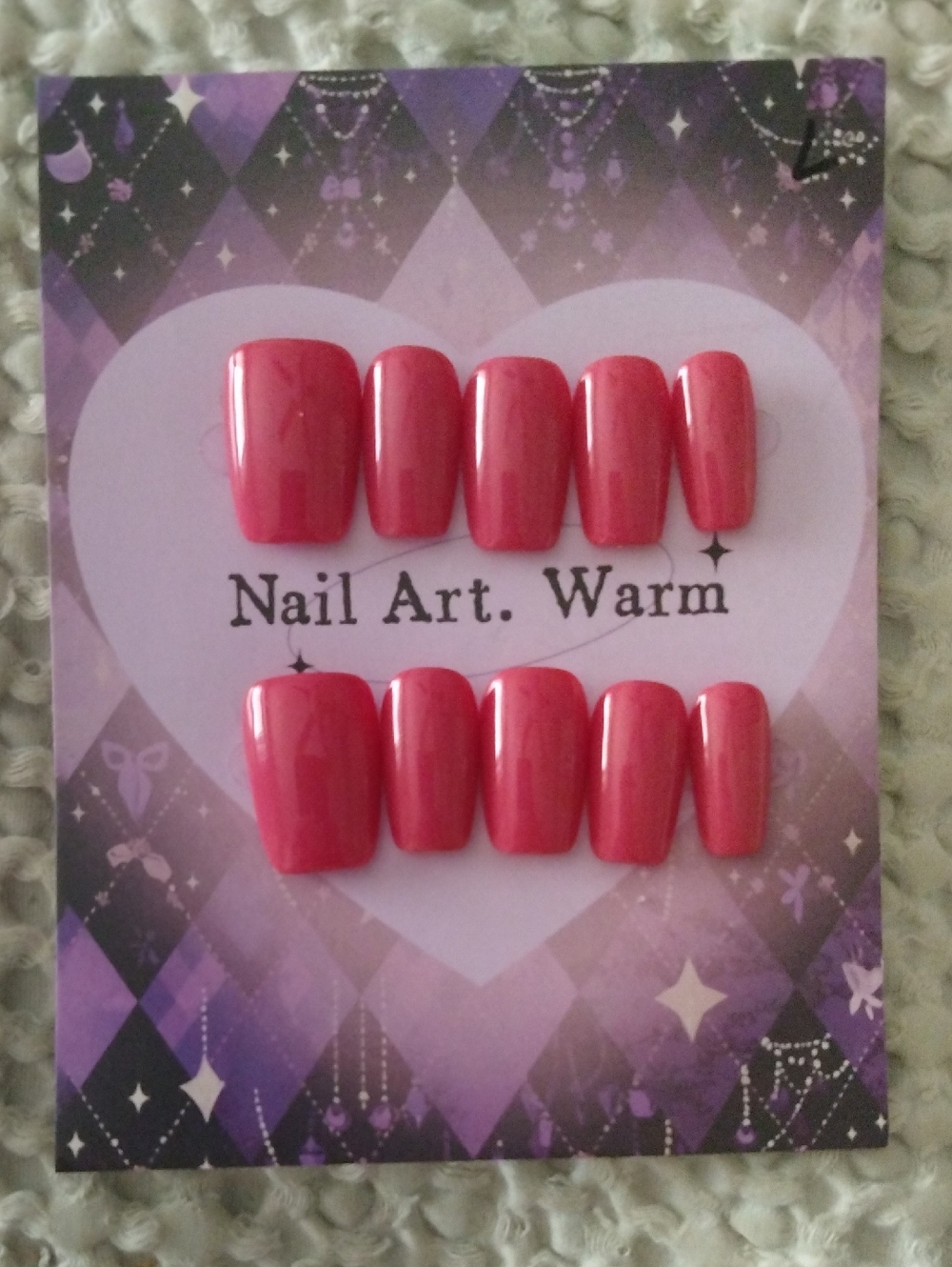 Nail Art Warm Pink Size Large Press-On Nail Set 💅